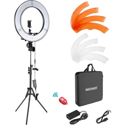 Hakutatz Ring selfi lámpa szett 18" colos 185 cm-es tripoddal MOUJ-067