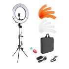 Hakutatz Ring selfi lámpa szett RGB 18" colos 185 cm-es tripoddal MOUJ-068