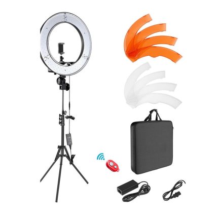 Hakutatz Ring selfi lámpa szett RGB 18" colos 185 cm-es tripoddal MOUJ-068