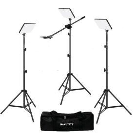   Hakutatz 3 darabos LED studio fény szögben dönthető állvány toldattal,hordtáskával MOUJ-055