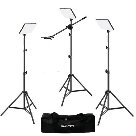 Hakutatz 3 darabos LED studio fény szögben dönthető állvány toldattal,hordtáskával MOUJ-055
