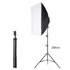 Hakutatz Softbox Fotóstúdió Szett ,2x50x70cm búra, 45W színhőmérséklet: 5500K - 2700K fotólámpa,2*2M tripod MOUJ-069