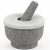 Gránit mozsár mozsártörővel és szilikon fedővel 15x10 cm - szürke FLM-04