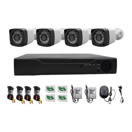 4 kamerás AHD megfigyelő rendszer – 1080P (2MP) kültéri kamerák, éjjellátás, P2P távoli elérés, PAL