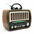 Golon RX-075D Retro USB rádió – napelemes újratölthető, fa hatású kivitelben