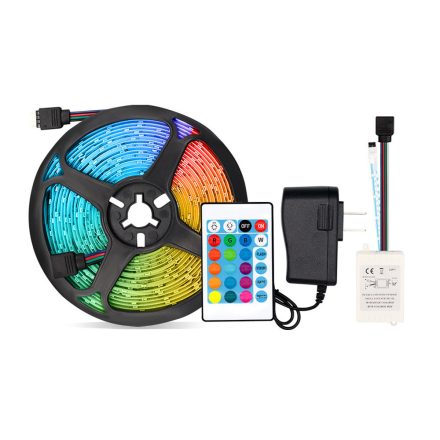 Prolight 5 méteres RGB led szalag táppal és távírányitóval PRL-C23736