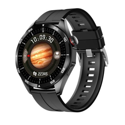 Laxasfit GT4 Pro fekete okosóra, fekete szilikon szíjjal, magyar menüvel WLM-102