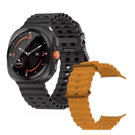 A25 Ultra Okosóra fekete dial -  narancssárga,fekete szilikon szíjjal WLM-114