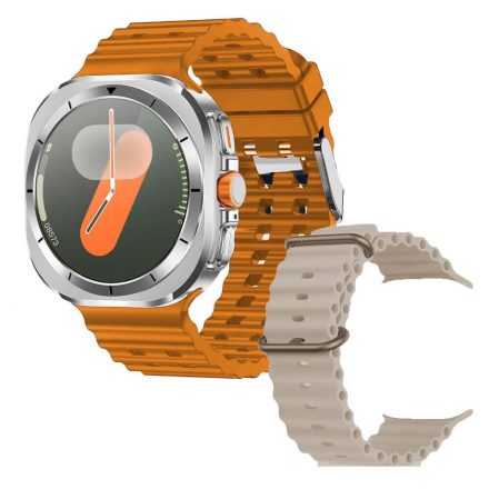A25 ULTRA Okosóra ezüst dial - bézs,narancssárga szilikon szíjjal WLM-115