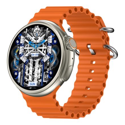 ChronoFlex Okosóra narancs – Kerek HD Kijelzővel és Fejlett Egészségfigyelő Funkciókkal WLM-202
