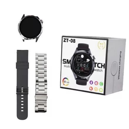 ZTfit ZT-08 Ezüst okosóra szilikon és fém szíjjal PRG-214