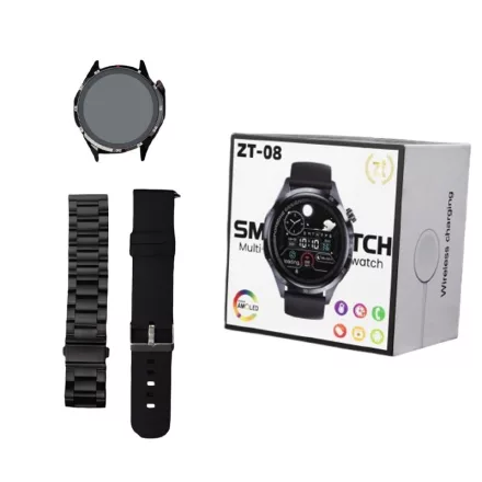 ZTfit ZT-08 Fekete okosóra szilikon és fém szíjjal PRG-215