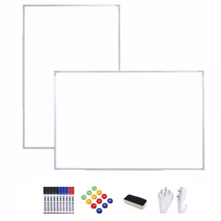 Kétoldalú mágneses fehértábla – falra akasztható, letörölhető írótábla otthonra, irodába és oktatáshoz, 90x120 cm