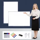 Kétoldalú mágneses fehértábla – falra akasztható, letörölhető írótábla otthonra, irodába és oktatáshoz, 90x120 cm