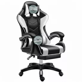   Likeregal 920 gamer szék lábtartóval, masszázs funkcióval, fehér