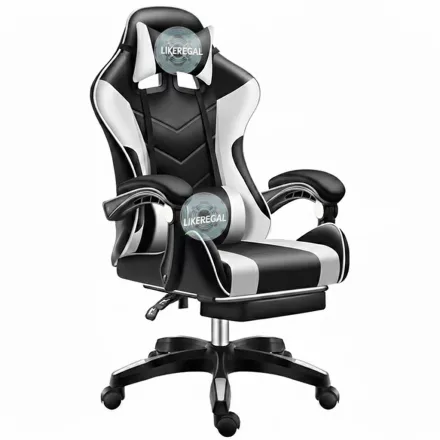 Likeregal 920 gamer szék lábtartóval, masszázs funkcióval, fehér