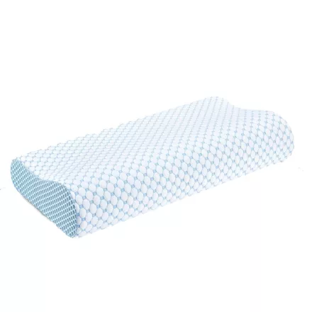 CoolCloud memóriahabos nyakpárna – Jégselyem huzattal, ergonomikus hullámforma - 50*30*7cm