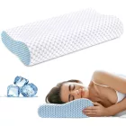 CoolCloud memóriahabos nyakpárna – Jégselyem huzattal, ergonomikus hullámforma - 50*30*7cm