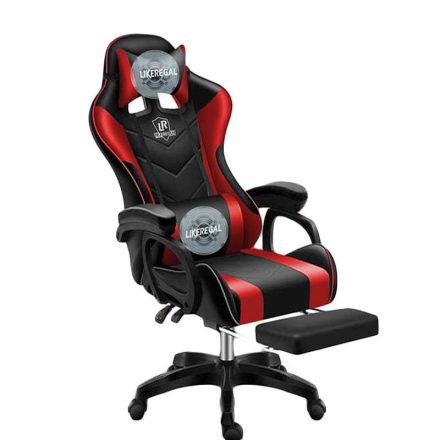 Likeregal 920 masszázs gamer szék lábtartóval piros (LI-SW110PI)