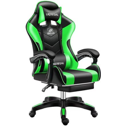 Likeregal 920 gamer szék lábtartóval zöld (ZO-SW110ZO)