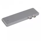 NewLine  USB elosztó HUB MacBook-hoz szürke színben, Type-C, USB 3.0, SD, Micro SD, TF RAM-MD387