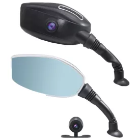   Wheeldex Visszapillantó tükörbe épített tolató és eseményrögzítő kamera motorra -2IN1- MTS-CW79