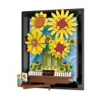Van Gogh Napraforgók – 3D Építőjáték Festmény (Képkerettel) | Művészeti Modell Dekoráció - 1277darabos