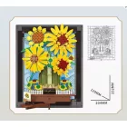 Van Gogh Napraforgók – 3D Építőjáték Festmény (Képkerettel) | Művészeti Modell Dekoráció - 1277darabos