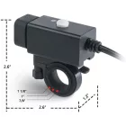iMESTOU Motoros USB Töltő – 5V 2.1A, vízálló, dupla USB, kapcsolóval és biztosítékkal (12V/24V)