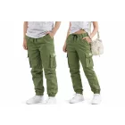 NATUST unisex cargo nadrág – pamut szabadidőnadrág gumis derékkal - (170–176 cm)