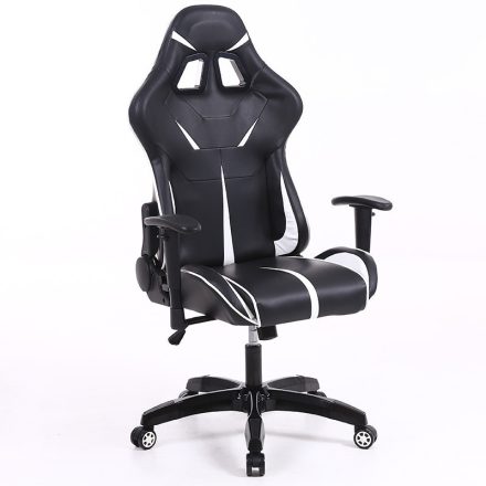 Sintact Gamer szék Fehér-Fekete lábtartó nélkül (SG-SW110FF)