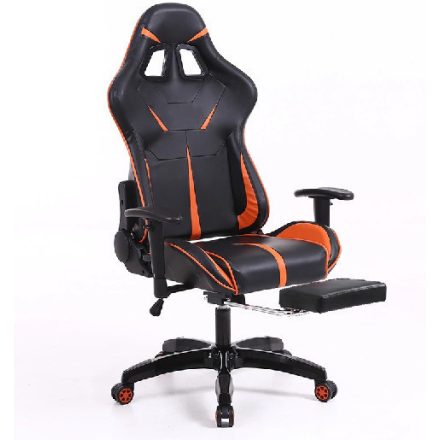 Sintact Gamer szék Narancs-Fekete lábtartóval (SG-SW110NK)