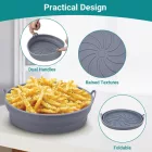 Szilikon Airfryer sütőkosár 2 darabos  – összecsukható, hőálló, szürke VAN-055