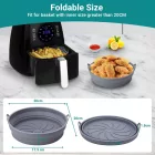 Szilikon Airfryer sütőkosár 2 darabos  – összecsukható, hőálló, szürke VAN-055