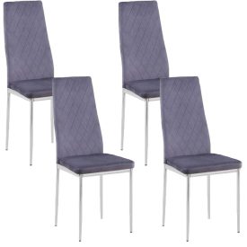   GoldFan Szürke kockázott mintás szék nappali/étkező 4 darabos KOC-132