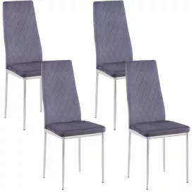   GoldFan Szürke kockázott mintás szék nappali/étkező 4 darabos KOC-132