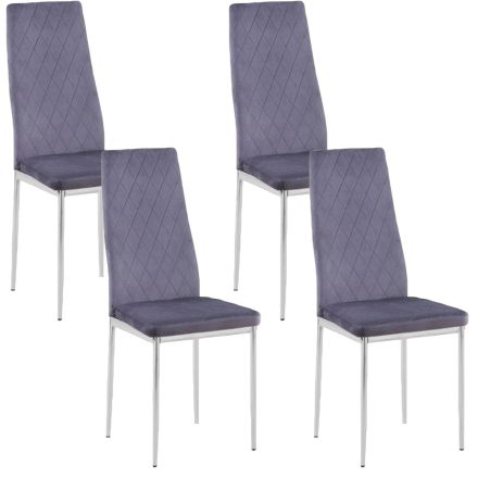 GoldFan Szürke kockázott mintás szék nappali/étkező 4 darabos KOC-132