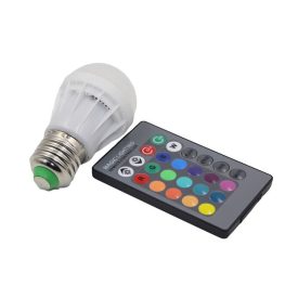 RGB led villanykörte távirányítóval DAMN-MD228