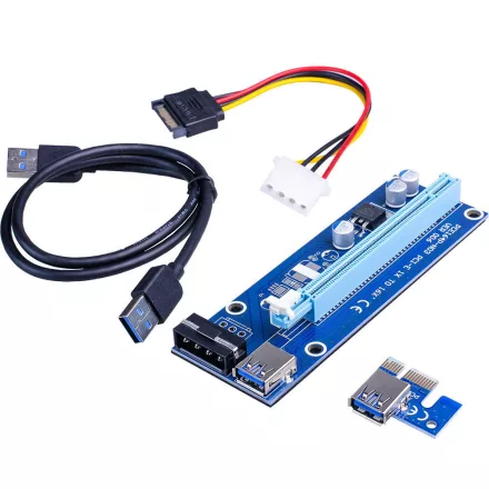 PCI-express x1 - x16 riser kártya mining/rendering kit  RAM-MD373