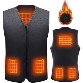 Amaz Lux Fekete unisex fűthető mellény EU/2XL