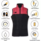Amaz (Piros,Fekete) Magasnyakú füthető mellény Unisex EU/S