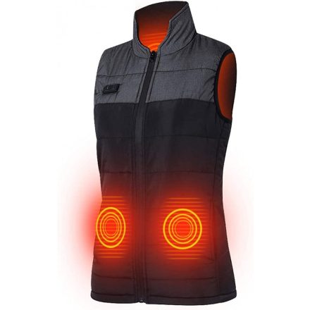 Amaz (Szürke,Fekete) Magasnyakú füthető mellény Unisex EU/M