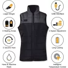 Amaz (Szürke,Fekete) Magasnyakú füthető mellény Unisex EU/M