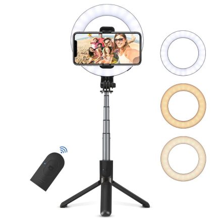 Openuye 5 színű, 6 colos selfie LED lámpa teleszkópos telefontartóval OUY-09