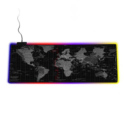 Yelandar RGB Világtérképes Gamer egérpad nagyméretű 80x30 cm AMO-10143