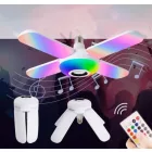 Namvi 50 W-os E27 intelligens mennyezeti lámpa Bluetooth zenei lámpa RGB távirányítóval,összecsukható party világítással QS-305