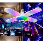 Namvi 50 W-os E27 intelligens mennyezeti lámpa Bluetooth zenei lámpa RGB távirányítóval,összecsukható party világítással QS-305