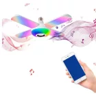 Namvi 50 W-os E27 intelligens mennyezeti lámpa Bluetooth zenei lámpa RGB távirányítóval,összecsukható party világítással QS-305