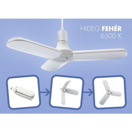 Namvi Ventilátor formájú, kinyitható E27 LED lámpa / állítható vetítési szöggel - 75 W QS-283