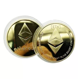   Aranyozott emlékgyűjtő gyűjthető Arany Eth Ethereum Miner Coin Xnb01 QS-222